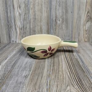 Vintage Starflower Watt Oven Ware Pottery, Individual Casserole, Grooved Handle